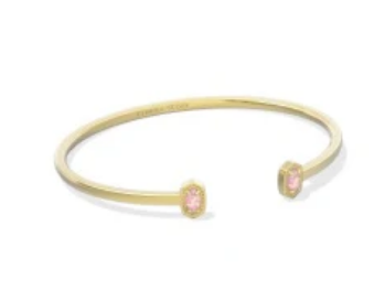 Mini Elton Cuff Bracelet Light Pink Opal Gold