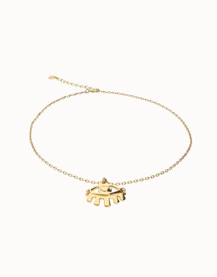 Ser Intuitiva Short Pendant Chain Necklace with Small Eye