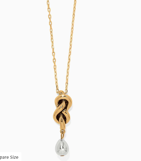 Interlok Single Knot Drop Necklace Gold