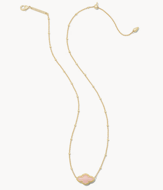 Abbie Pendant Necklace Gold Rose Quartz