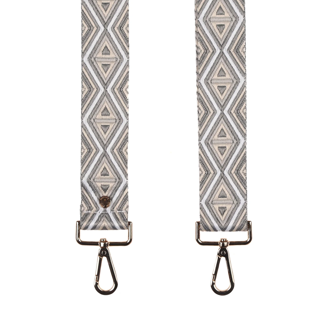Pom Pom Strap Oatmeal &amp; Grey Mosaic