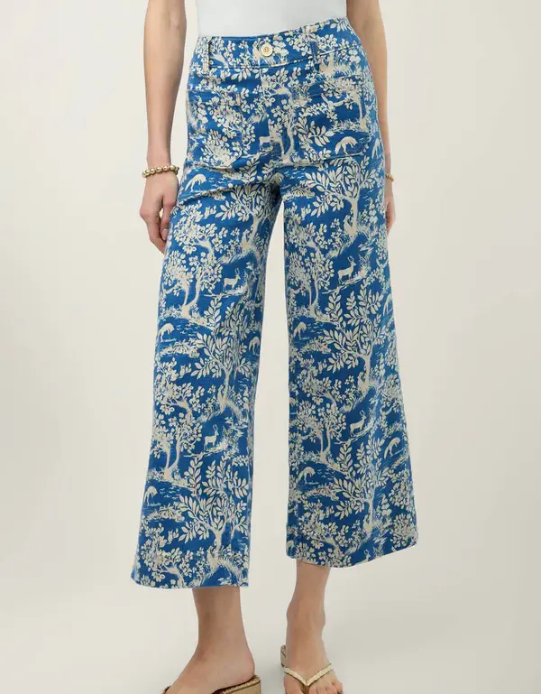 Pritchard Wide Leg Pull On Jean Flagler Woodland Blue