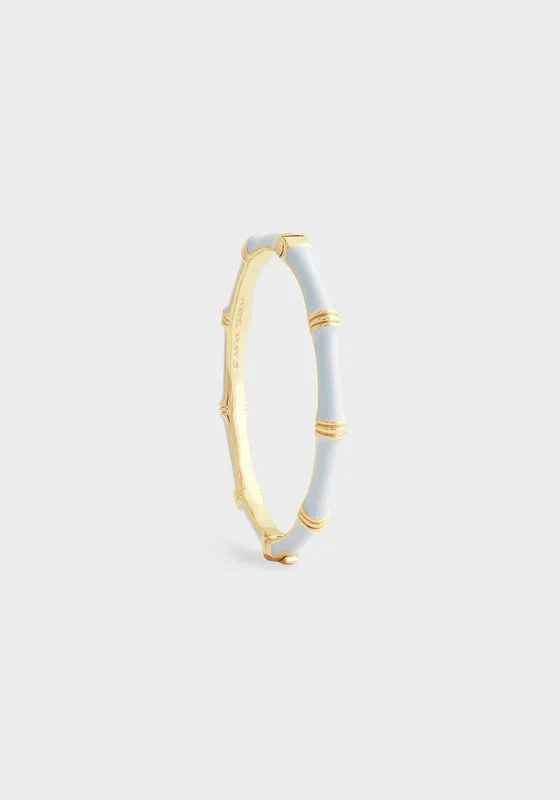Anabel Aram Bamboo Enameled Hinged Bangle Gold