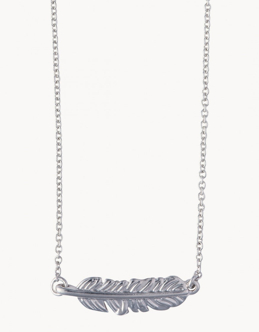 Sea La Vie Necklace Follow Your Dreams/Feather Silver