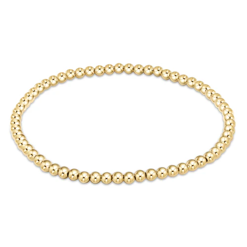 Extends Classic Gold 3MM Bead Bracelet 7.25 in
