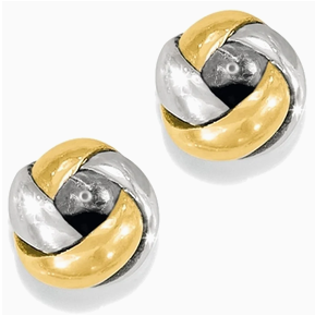 Love Me Knot Mini Post Earrings Mixed Metal