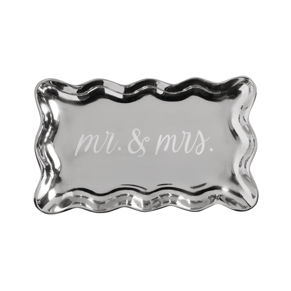 Mr &amp; Mrs Etched Metal Tray