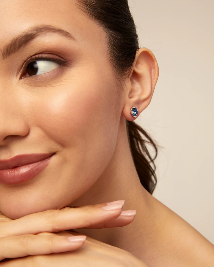 Aura Blue Silver Earrings