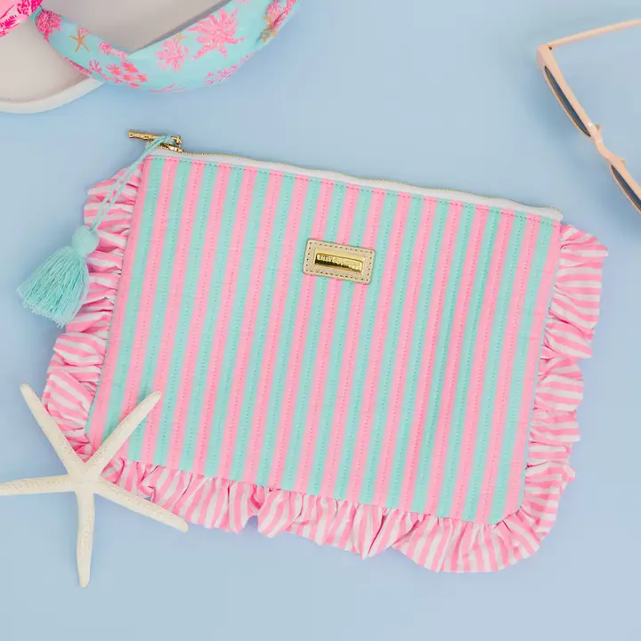 Ruffle Pencil Pouch Stripe