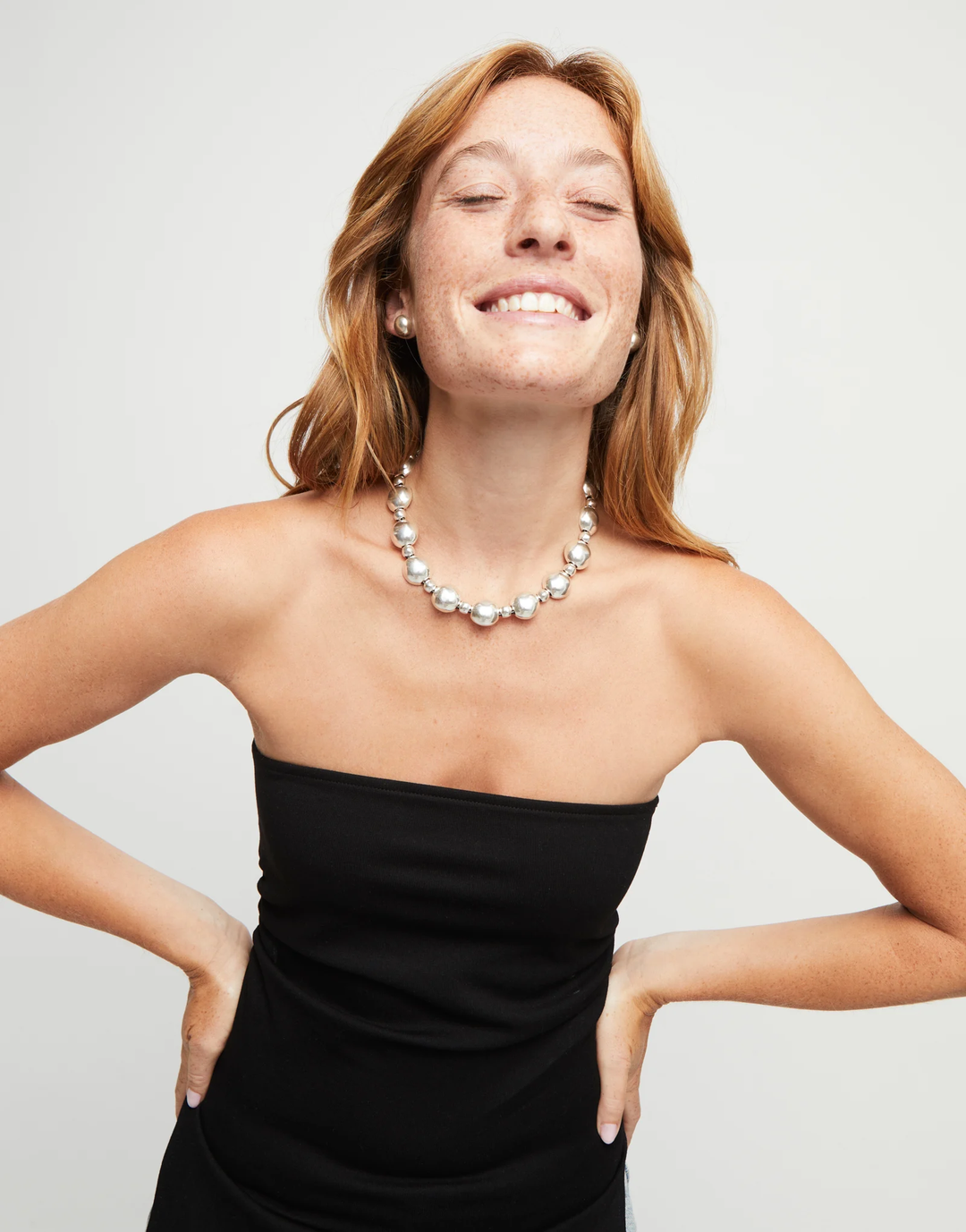 Ser Intrepida Silver Semi Globe Disc Necklace