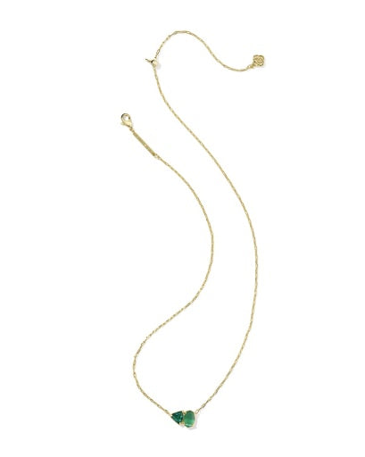 Tatum Short Pendant Necklace Dark Green Mix Gold