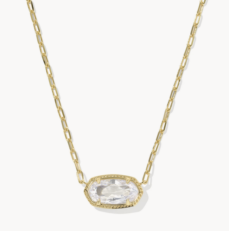 Elisa Luxe Pendant Necklace White CZ Gold