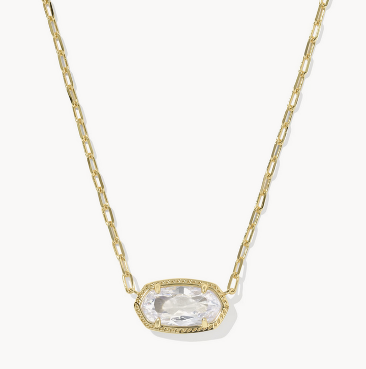 Elisa Luxe Pendant Necklace White CZ Gold