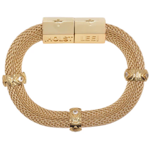 Classic Mesh Bracelet Gold Evil Eye