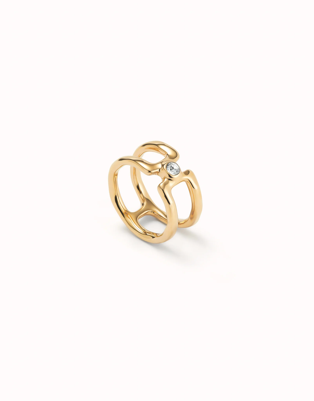 Ser Indomable Double Ring with White Topaz Size 7.5