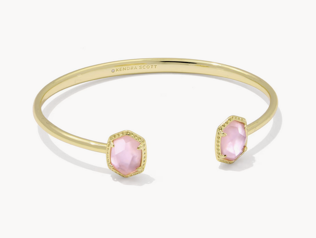 Daphne Frame Cuff Bracelet Light Pink MOP Gold