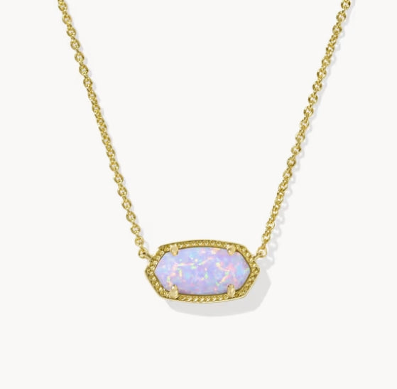 Elisa Necklace Gold Lilac Opal