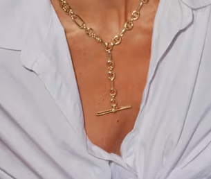 Embry Link Chain Necklace Gold Metal