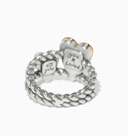 Love Messages You Are Loved Ring Silver-Gold 7