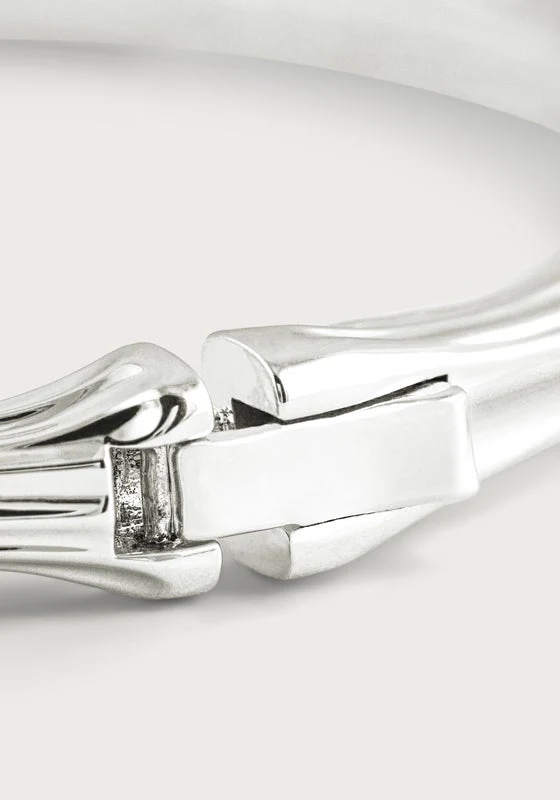 Anabel Aram Bamboo Hinged Bangle Silver
