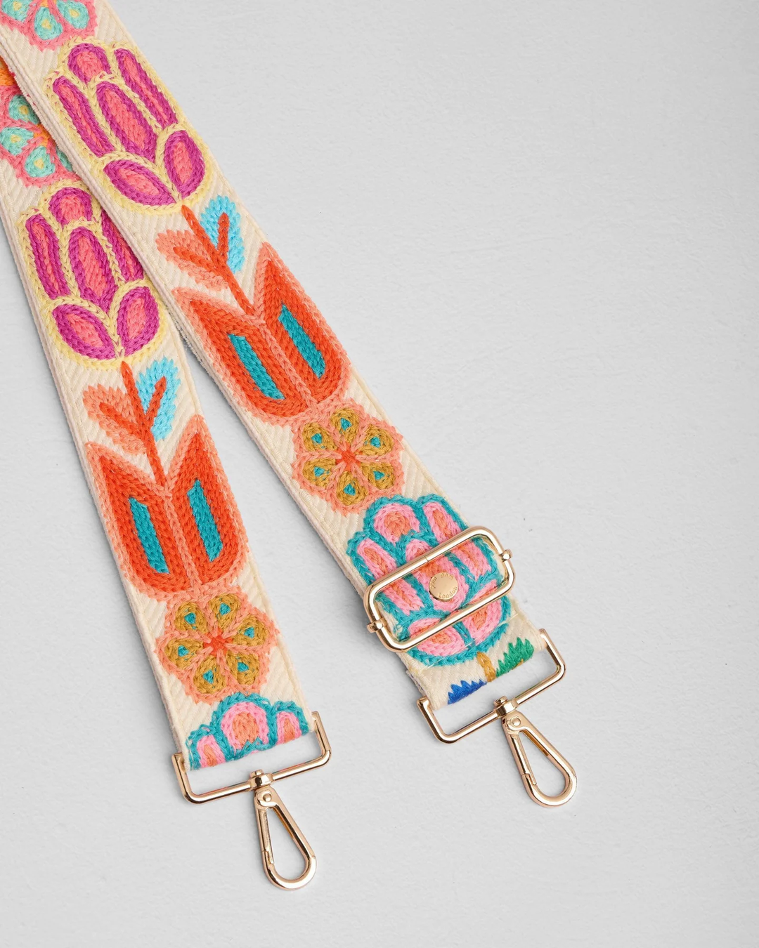 Pom Pom Strap Floral Mango Knit