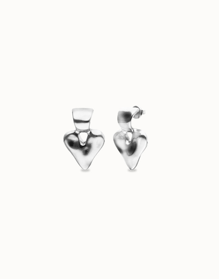 Palpito Beat Small Heart Stud Earrings Silver