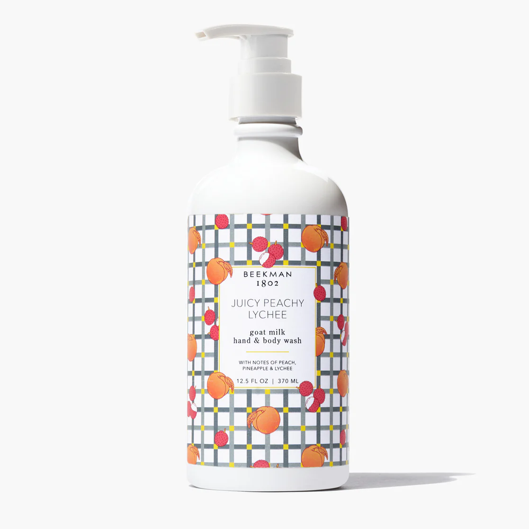 Goat Milk Hand &amp; Body Wash Juicy Peachy Lychee 12.5 oz
