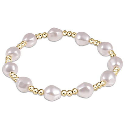 Admire Gold 3mm Bead Bracelet- Pearl