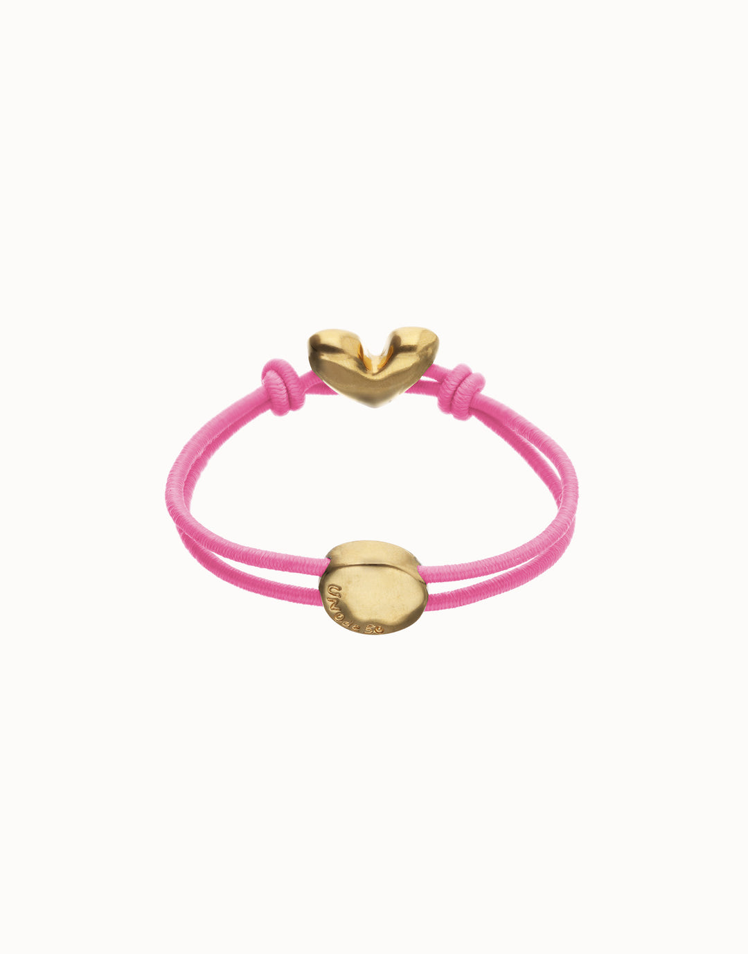 Beat Pink Elastic Bracelet with Heart Charm