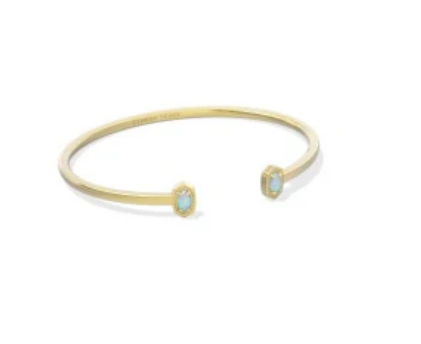 Mini Elton Cuff Bracelet Blue Opal Gold