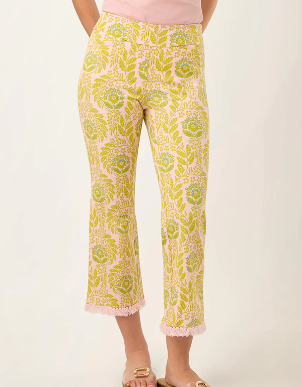 Maren Fringe Pant Seawall Scroll Rose