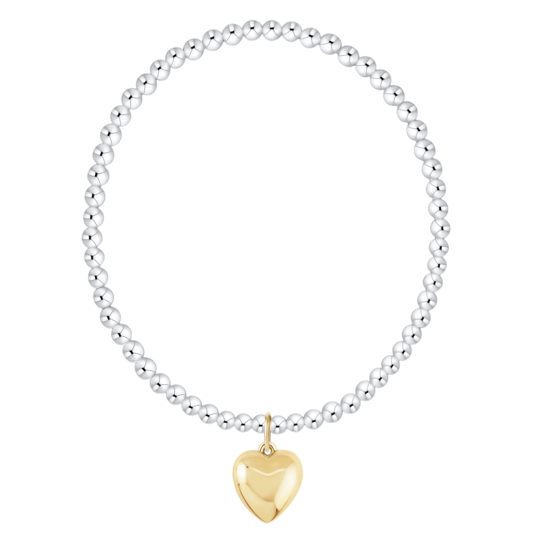 Classic 3mm Bracelet with Love Plush Charm Gold