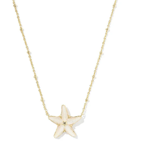 Parker Starfish Short Pendant Necklace Natural MOP Gold