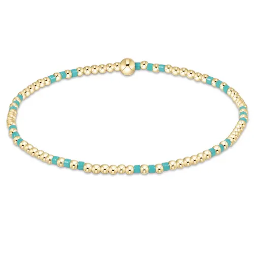 Hope Joy Pattern 2mm Bead Bracelet Turquoise