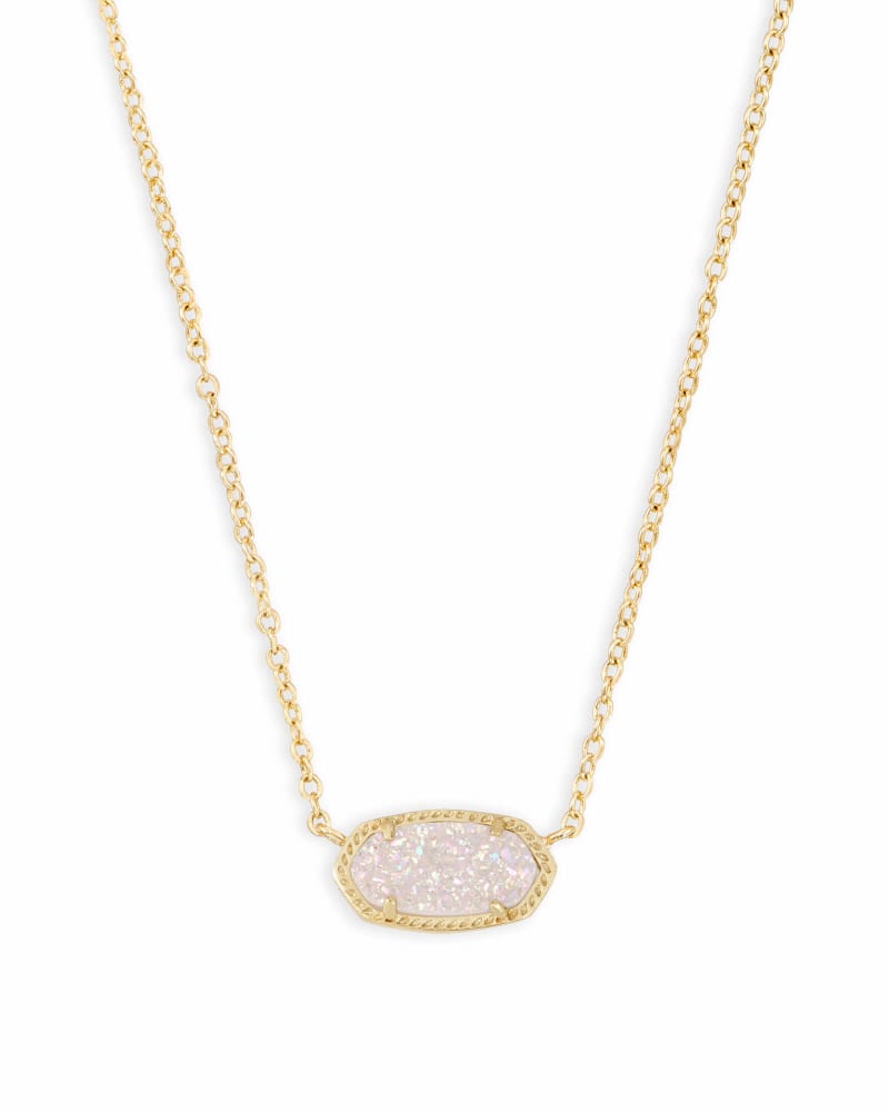 Elisa Pendant Necklace Iridescent Drusy Gold