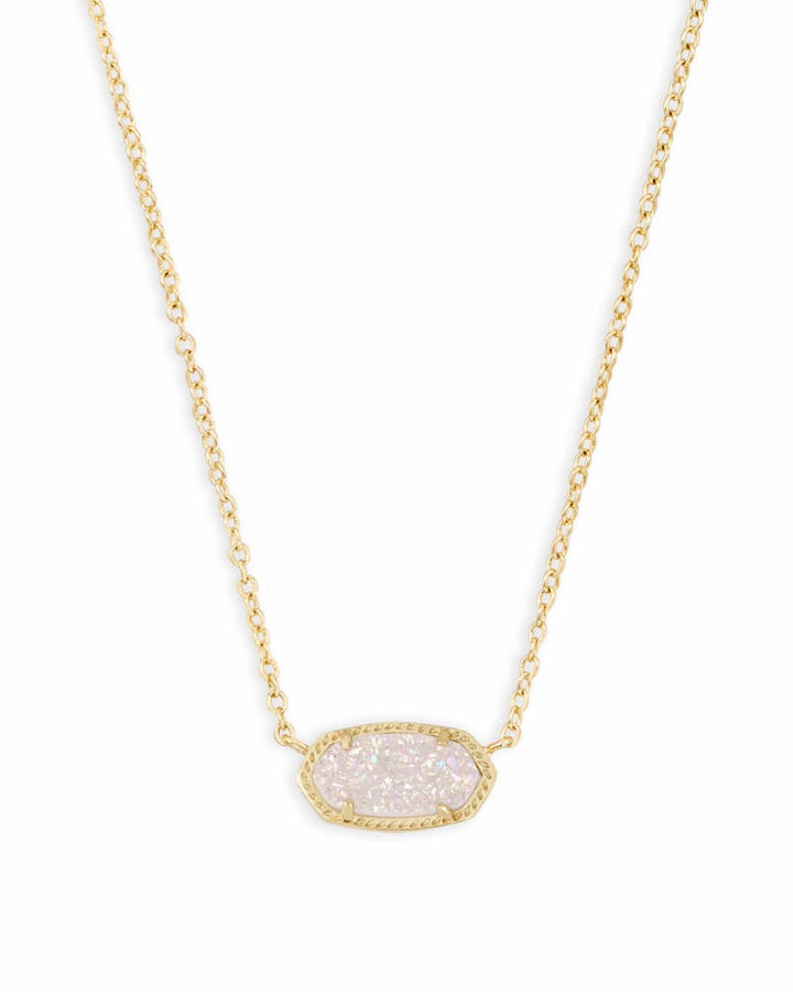 Elisa Pendant Necklace Iridescent Drusy Gold