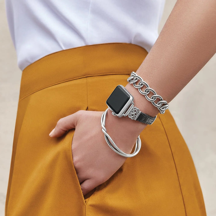 Interlok Reversible Watch Band Black-Brown