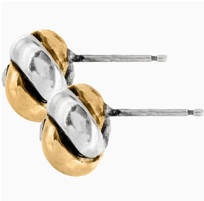 Love Me Knot Mini Post Earrings Mixed Metal