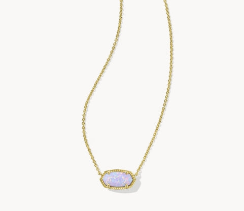 Elisa Necklace Gold Lilac Opal
