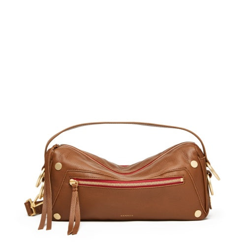 Doxie Med Mahogany Pebble/Brushed Gold Red Zip