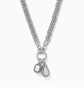 Twinkle Luxe Blue Charm Link Necklace