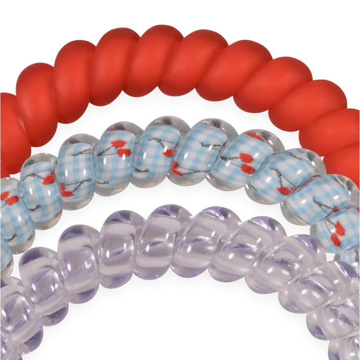 3 Pack Small Hair Ties Basket of Cherries
