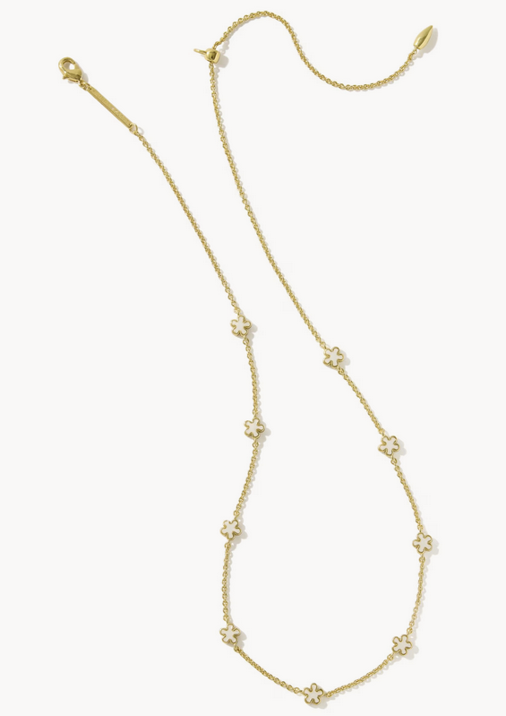 Jane Strand Necklace White Enamel Gold
