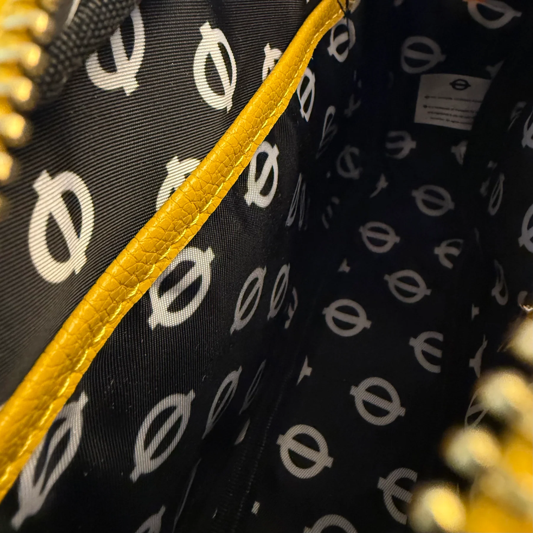 Pom Pom City Bag with Special Keyring and Dust Bag Circle Line Yellow