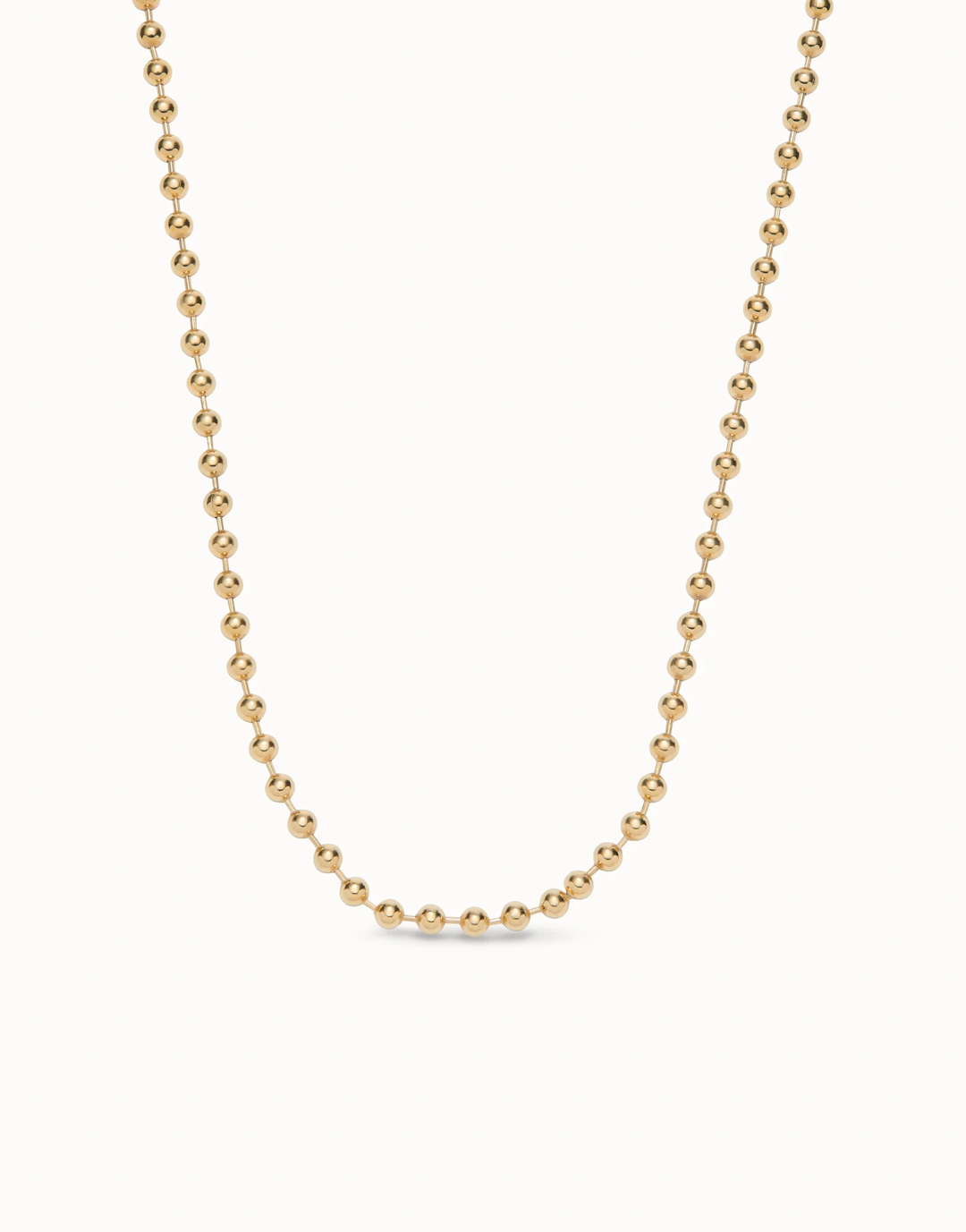 Hazte Uno Long Beaded Chain Charm Necklace Gold
