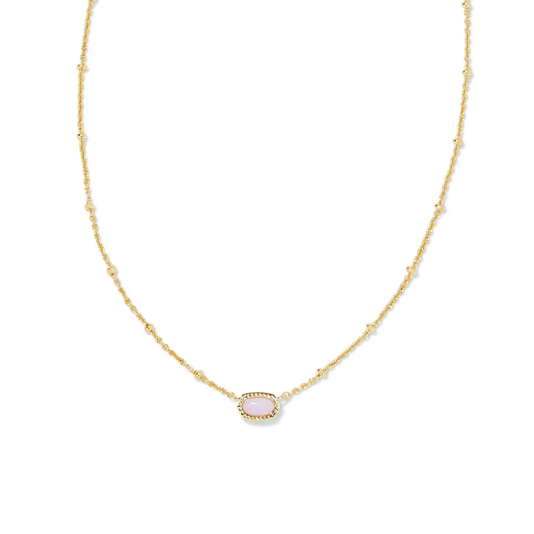 Mini Elisa Dira Necklace Light Pink Opal Gold