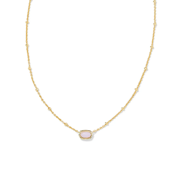 Mini Elisa Dira Necklace Light Pink Opal Gold