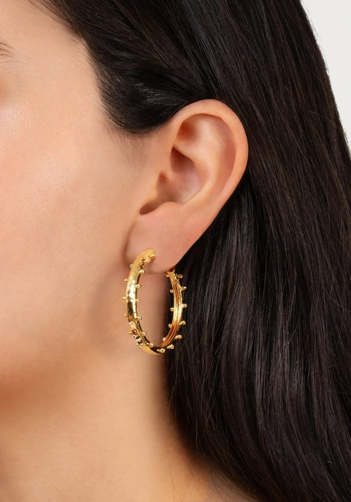 Anabel Aram Milos Gold Medium Hoop Earrings