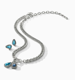 Twinkle Luxe Blue Charm Link Necklace