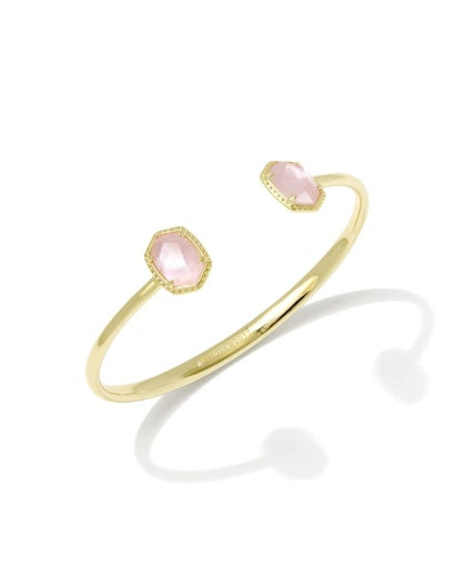 Daphne Frame Cuff Bracelet Light Pink MOP Gold